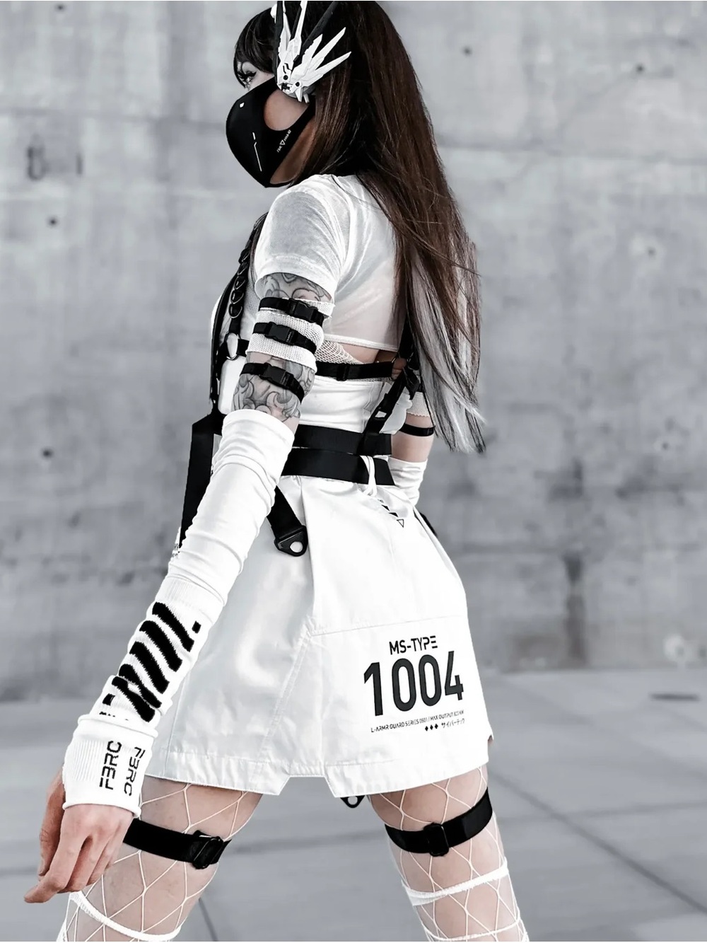 Fabric Of The Universe MS-Type 1004 White Miniskirt - Picture 4 of 13